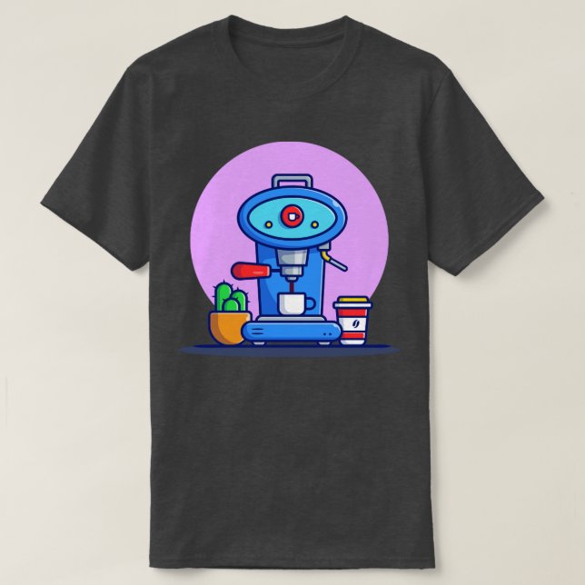 Camiseta Xícara De Caneca De Café E Cacto (Frente do Design)