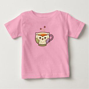 Camiseta Xícara de Chá Coruja Doce - Olhos Piscando & Chá Q