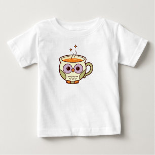 Camiseta Xícara de Chá Coruja Fofa — Ilustração de Caneca M