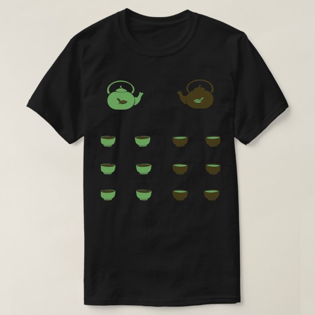 Camiseta Xícara de chá e teapott (Frente do Design)