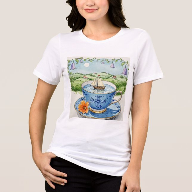 Camiseta Xícara e pires azuis (Frente)