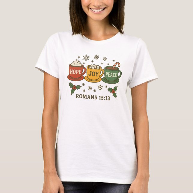 Camiseta Xícaras de Cacau de Natal (Frente)