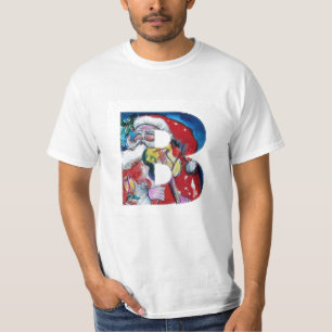 CAMISETA XMAS B LETTER /SANTA CLAUS COM VIOLINA MONOGRAMA
