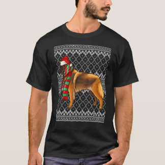 Camiseta Xmas Belga Tervuren Santa Claus Hat Ugly Christm