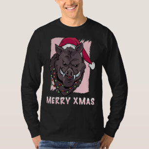 Camiseta Xmas Boar Merry Xmas Xmas Pig Boar Tapete