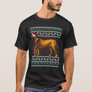 Camiseta Xmas Boerboel Dog Santa Hat Natal Feio