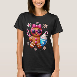 Camiseta Xmas Bougie Biscoito de Gengibre Chocolate Quente 