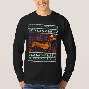 Camiseta Xmas Brown Dachshund Dog Santa Hat