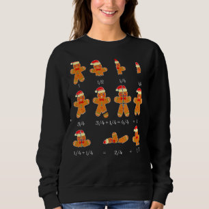 Camiseta Xmas Cookies Santa Hat Frações Professor de Matemá
