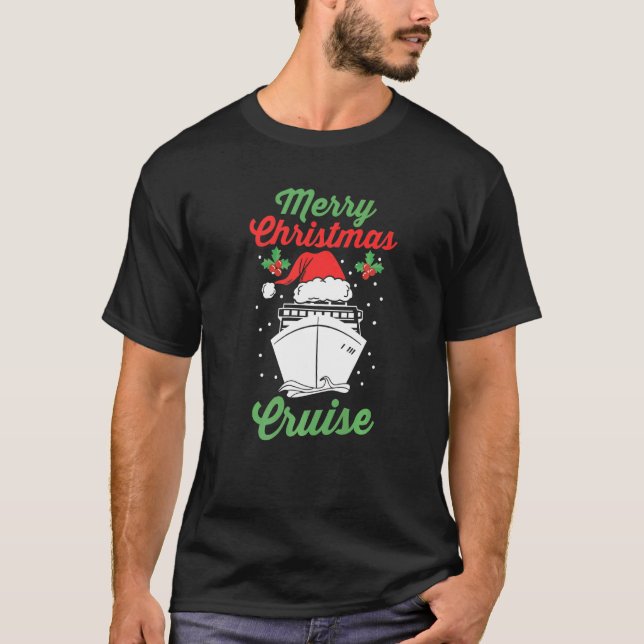 Camiseta Xmas Cruise Ship Sailing Vacation Family Christmas (Frente)