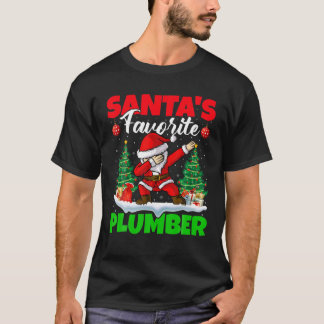 Camiseta Xmas Dabbing Santa's Favorite Plumber Christmas