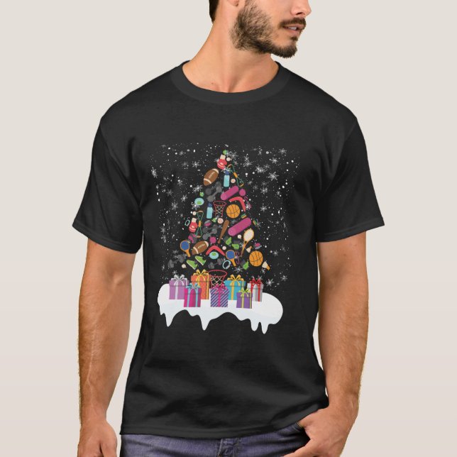 Camiseta Xmas de Educação Física de Árvore de Natal de Prof (Frente)