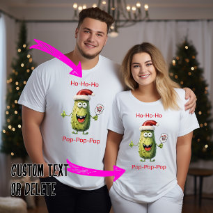 Camiseta Xmas de pickleball Ho-ho e pop-pop de-pop