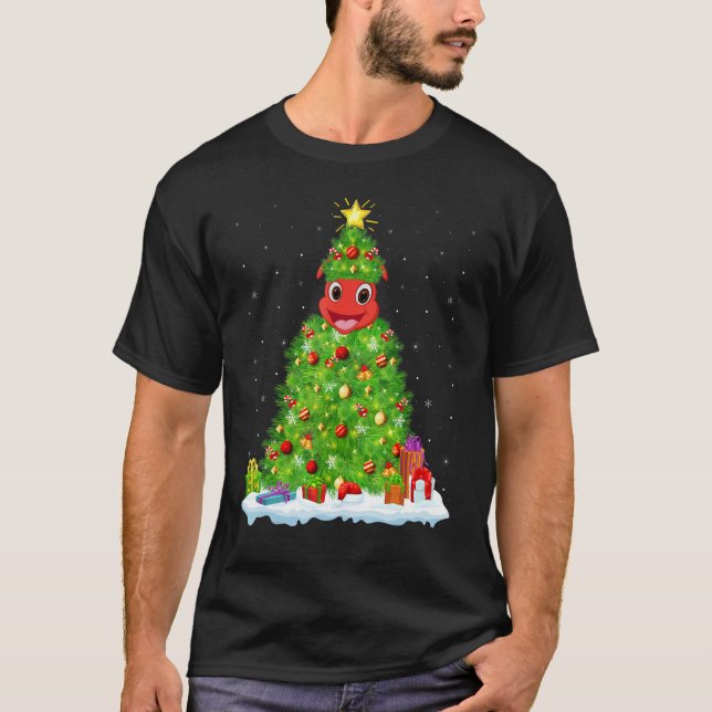 Camiseta Xmas Decorations Lights Santa Ant Christmas Tree (Frente)