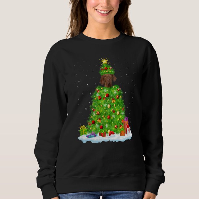 Camiseta Xmas Decorations Lights Santa Coonhound Dog Christ (Frente)