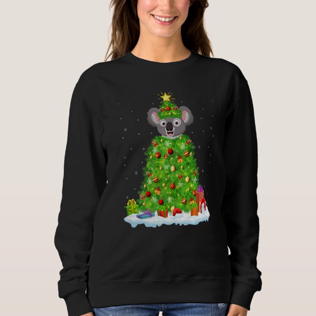 Camiseta Xmas Decorations Lights Santa Koala Christmas Tree (Frente)