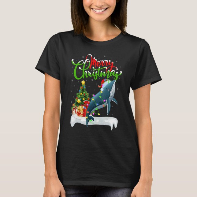 Camiseta Xmas Decorations Santa Humpback Whale Christmas (Frente)