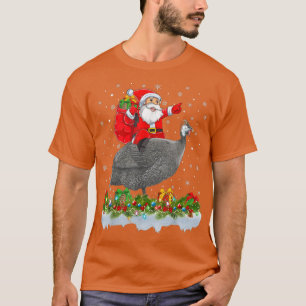 Camiseta Xmas Engraçado Papai Noel Andando Guiné Pássaros P