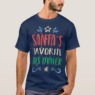 Camiseta Xmas engraçados do driver de barramento favorito d