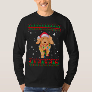 Camiseta Xmas Feio Suor Feio de Natal Luz Poodô Cão Amor