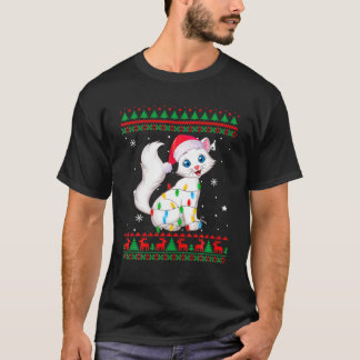 Camiseta Xmas Feio Suor Luzes De Natal Gato Amor Gatinho