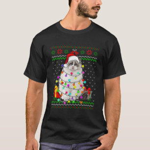 Camiseta Xmas Feio Suor Luzes De Natal Gato Amor Gatinho