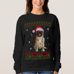 Camiseta Xmas Feio Suor Luzes De Natal Pug Dog Lover