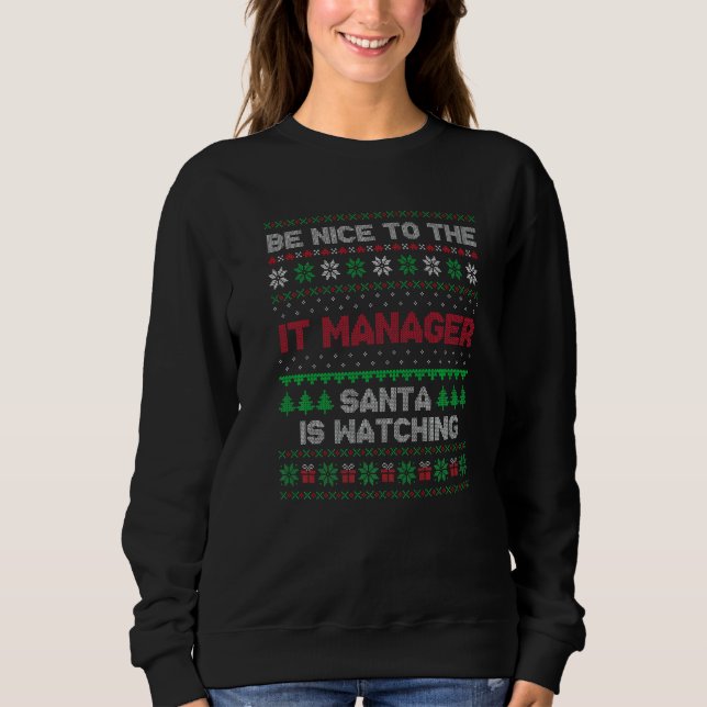 Camiseta Xmas  For IT Manager IT Manager Ugly Christmas (Frente)