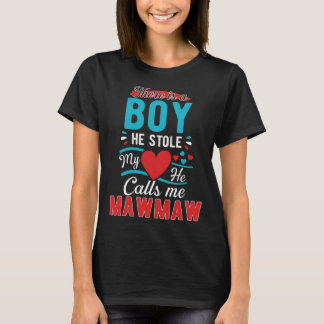 Camiseta Xmas  From A boy He Stole My Heart He Calls Me Maw