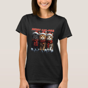 Camiseta Xmas Gatinho Fofo Feliz Natal Amante de Gato Meowy