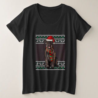 Camiseta Xmas Giant Schnauzer Cachorro Santa Chapéu Feio Na