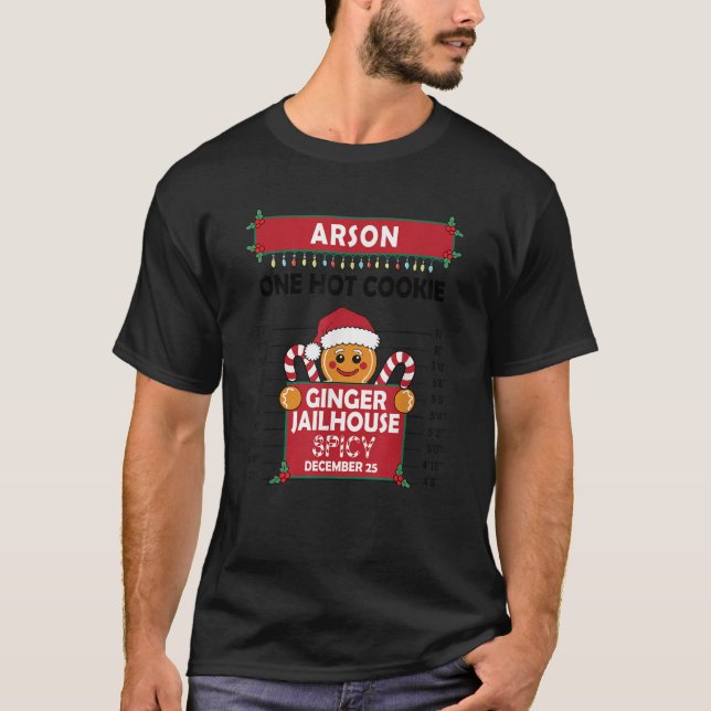 Camiseta Xmas Gingerbird Man Ginger Jailhouse Arson One Ho (Frente)
