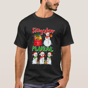 Camiseta Xmas Grupo Bonecos de Neve Gramatica Divertida Plu