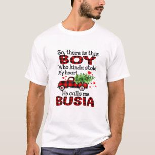 Camiseta Xmas Há Um Garoto Que Roubou Meu Coração Que Ele C