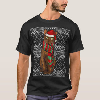 Camiseta Xmas Havana Brown Cat Santa Claus Hat U