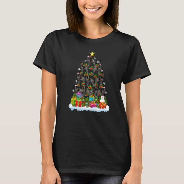 Camiseta Xmas Holiday German Shorthaired Pointer Dog Christ (Frente)