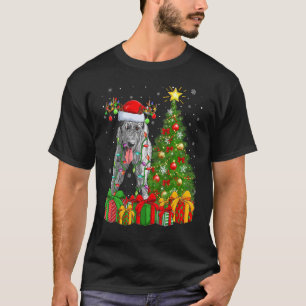 Camiseta Xmas Holiday Lights Papais noeis Irish Wolfhound D
