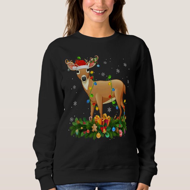 Camiseta Xmas Holiday Reindeer Hat Santa Deer Christmas (Frente)