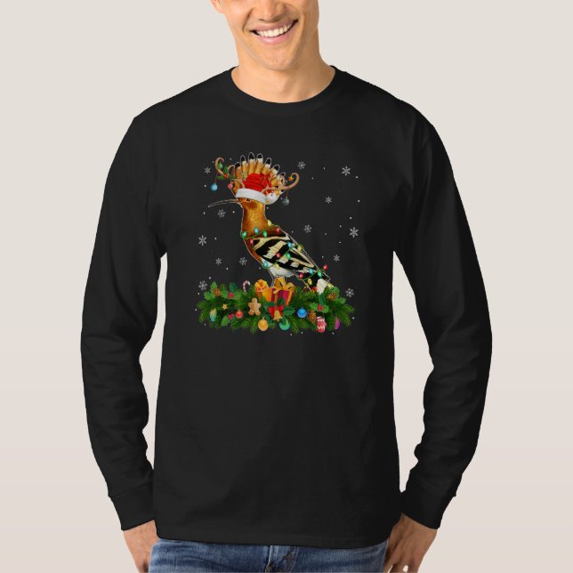 Camiseta Xmas Holiday Reindeer Hat Santa Hoopoes Bird Chris (Frente)