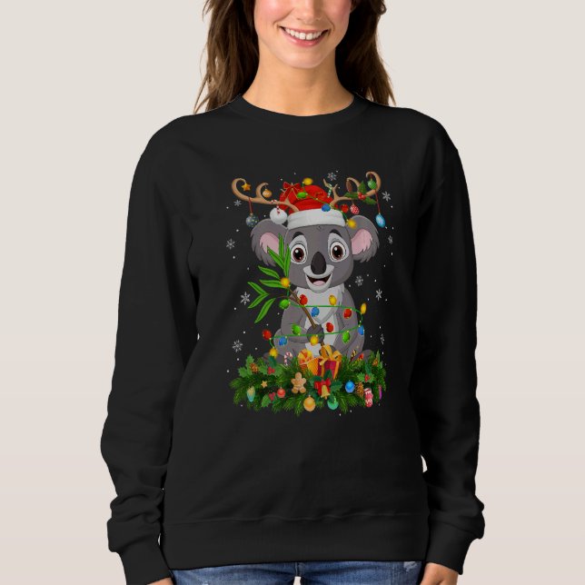 Camiseta Xmas Holiday Reindeer Hat Santa Koala Christmas   (Frente)