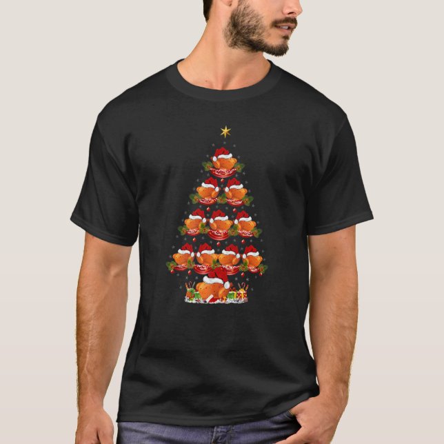 Camiseta Xmas Holiday  Santa Hat Roast Chicken Christmas Tr (Frente)