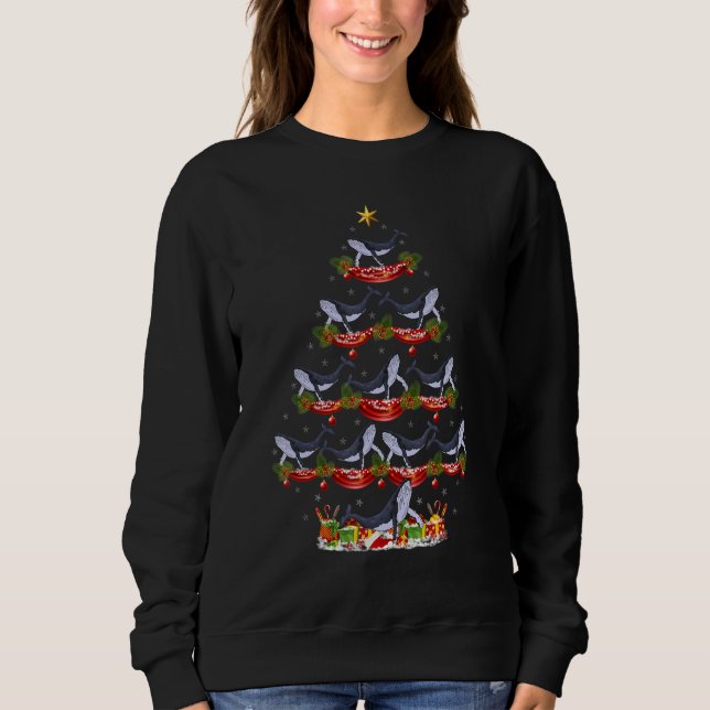 Camiseta Xmas Holiday Santa Humpback Whale Christmas Tree (Frente)
