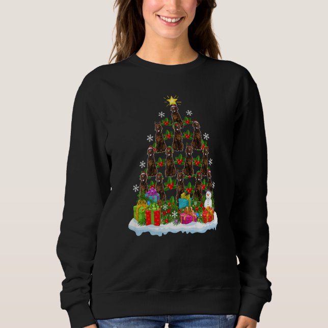 Camiseta Xmas Holiday  Santa Irish Setter Dog Christmas Tre (Frente)