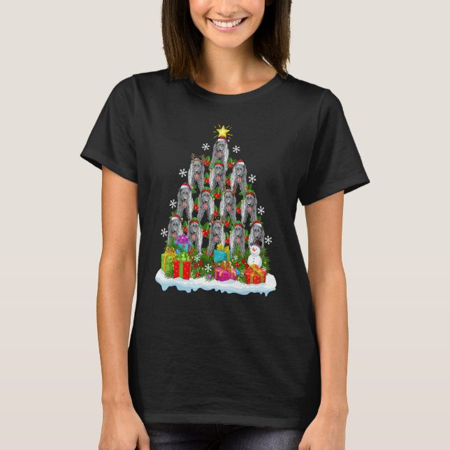 Camiseta Xmas Holiday  Santa Irish Wolfhound Dog Christmas  (Frente)