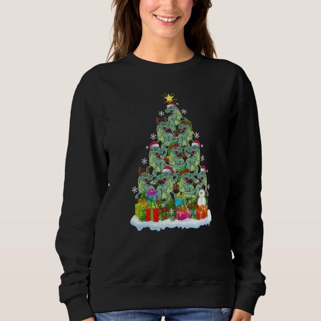 Camiseta Xmas Holiday Santa Tyrannosaurus Dinosaur Christma (Frente)