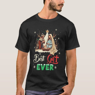 Camiseta Xmas Jesus Christian Xmas Feliz Figurino de Natal