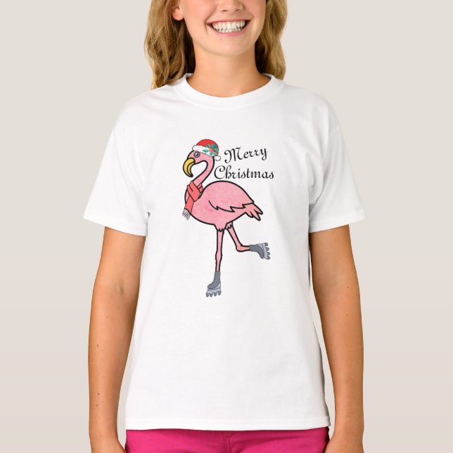 Camiseta Xmas Kids, Feriado de Natal Flamingo Toddler (Frente)