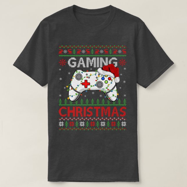 Camiseta Xmas lança vídeo-game controlador automático para  (Frente do Design)