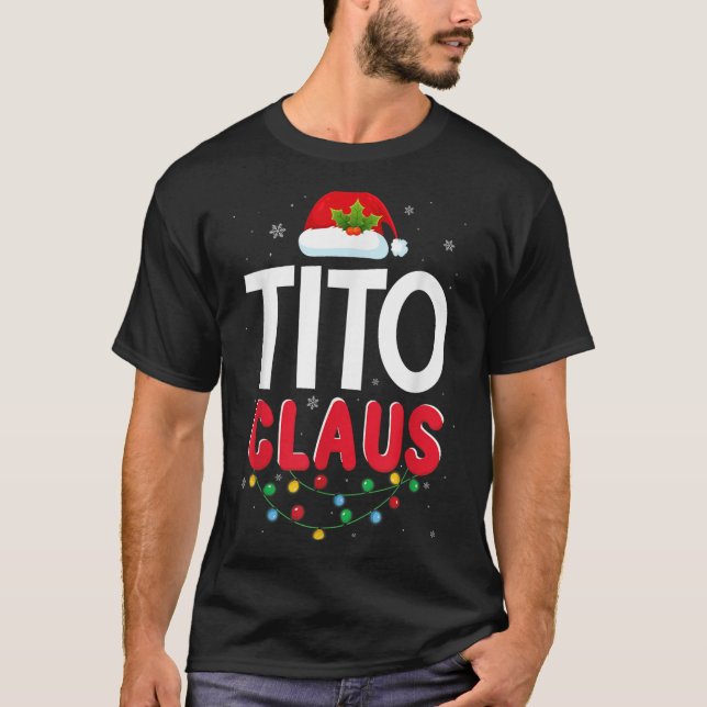 Camiseta Xmas Light Tito Santa Claus Christmas Matching Cos (Frente)