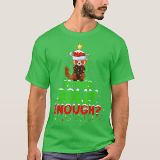 Camiseta Xmas Lighting É Jolly O Suficiente Panda Vermelha 